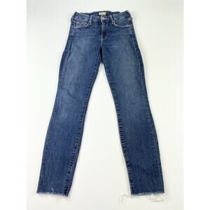 Mother Looker Ankle Fray Size 25 Jeans Girl Crush Blue Wash Lightly Faded Denim